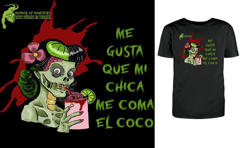 Diseño de camisetas de terror, cine, monstruos clásicos, drácula, frankenstein, zombi, cine, cinéfilo, gamberras y divertidas, oficios de cine