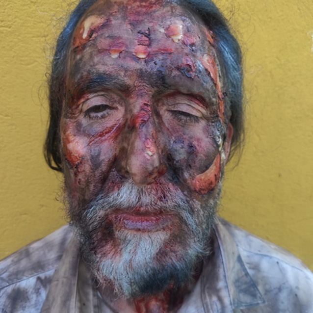 maquillaje de quemaduras y heridas de fx de Aran Gaspar